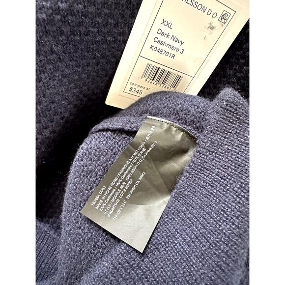 $345 Theory Mens 100% Cashmere Sweater Sz XXL Blue Long Sleeves Round Neck NEW - Picture 7 of 7